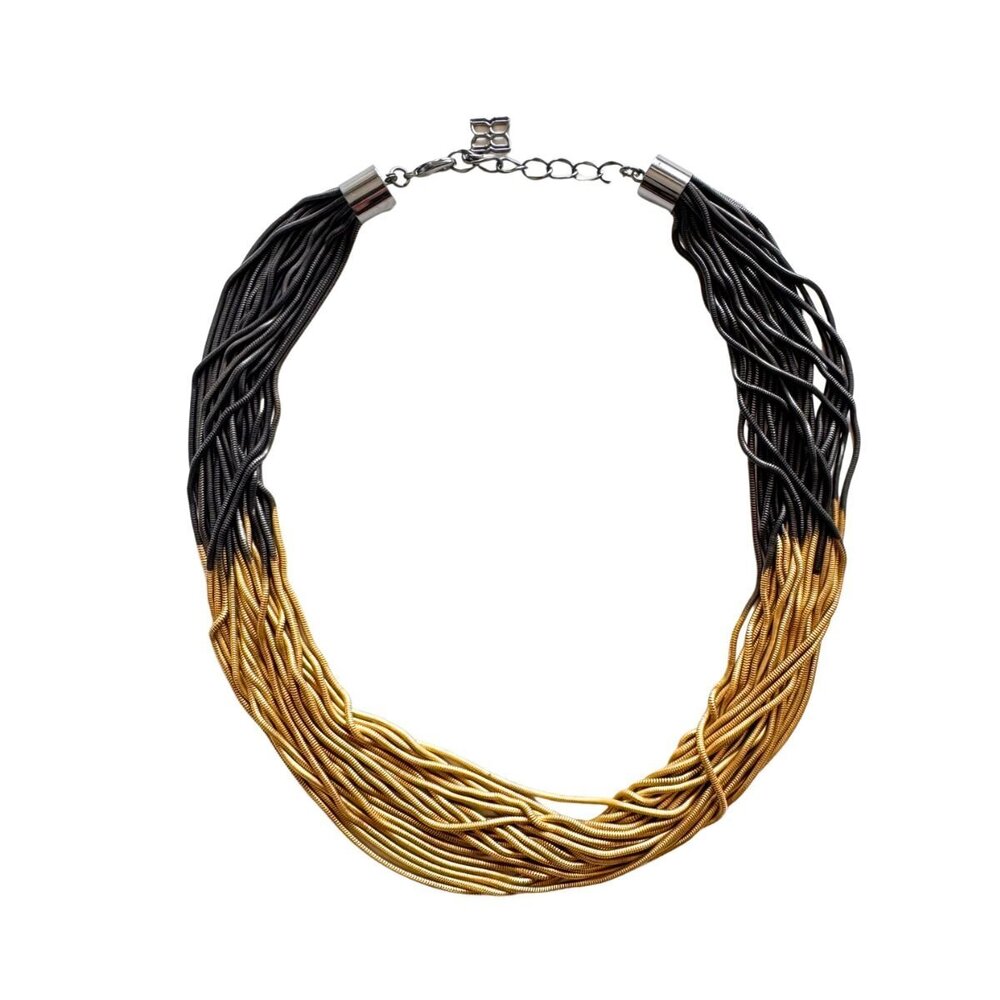 BCBGMAXAZRIA - Two-Tone Layered Chain Statement Necklace